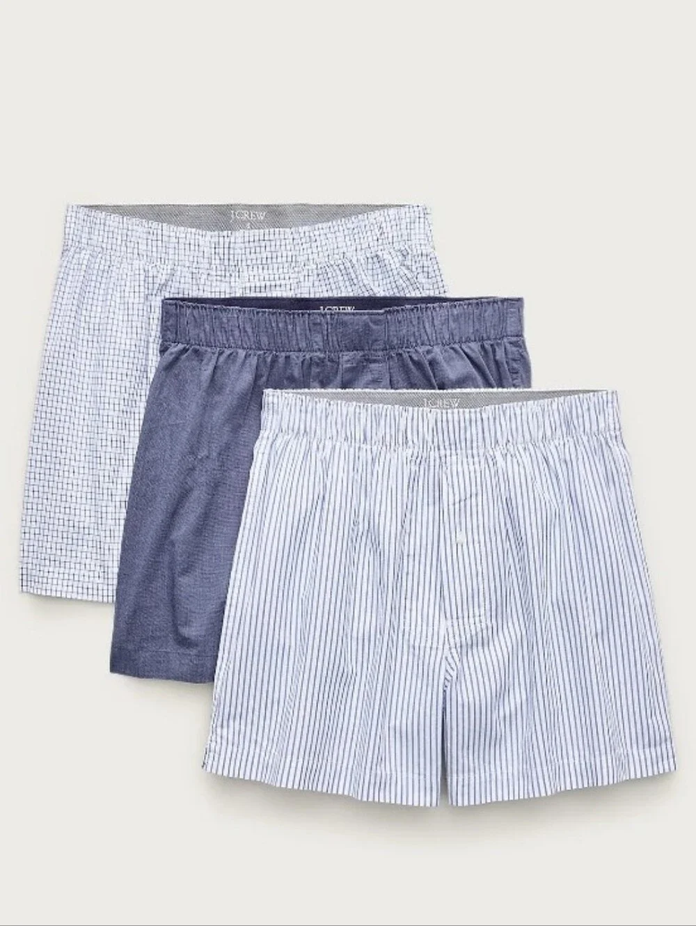 J. Crew Woven Boxers Multi-pack - Everyday Classics - Blues, White
